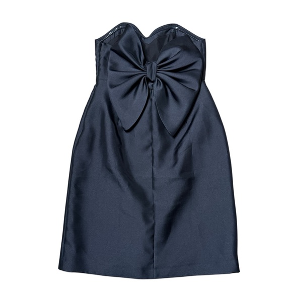 Hutch NWT Anthropologie Slim Bow-Back Mini Black Strapless Slit Dress Sz 4 *READ - Picture 5 of 13